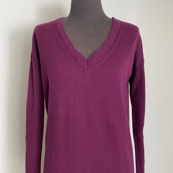 Boden sz 4 wool long sleeve v-Neck midi knit sweater shift dress - Picture 7 of 8